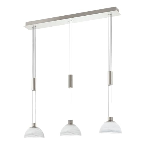 EGLO Montefio Pendelleuchte, Alabasterglas, 88 bis 130 cm