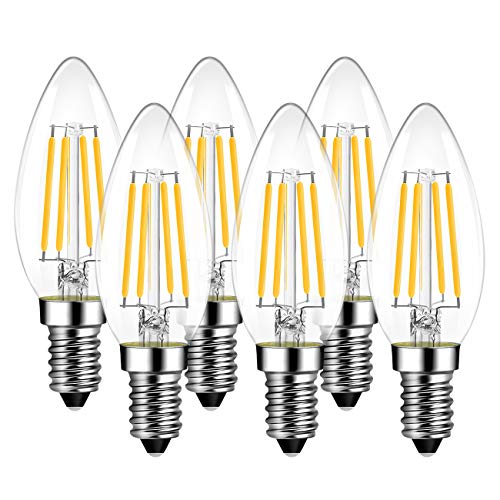 LVWIT E14 Filament-Kerze im Sechserpack, 4 W und 470 lm