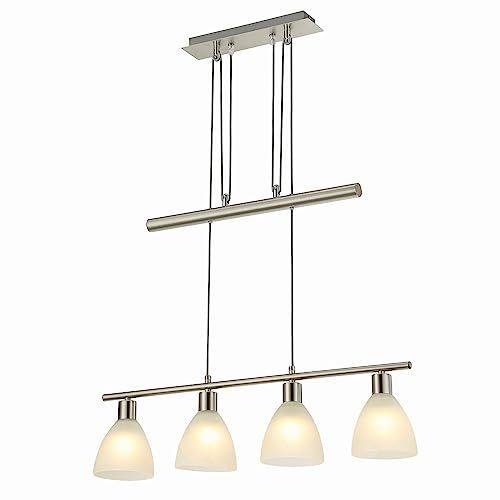 Lindby Simeon Pendelleuchte, vier Glasschirme, E14