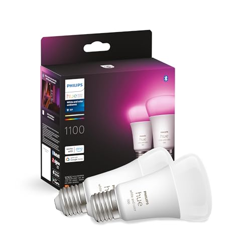 Philips Hue White & Color Ambiance E27 LED Glühbirne, 1100lm, 16 Mio. Farben, dimmbar, steuerbar via App