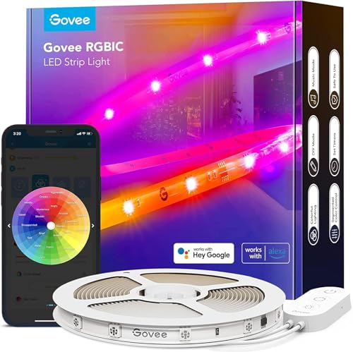 Govee LED Strip RGBIC Pro 5m, Smart LED Streifen Funktioniert mit Alexa und Google Assistant, Beschichtes