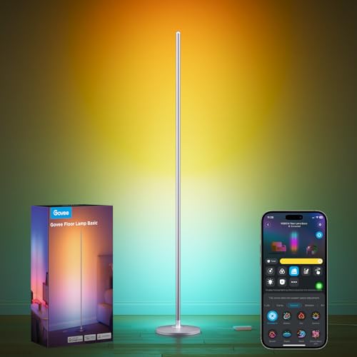 Govee RGBIC LED Stehlampe Wohnzimmer, 1000lm Stehleuchte Dimmbar, Arbeiten mit Matter & Alexa, 85 Szenenm