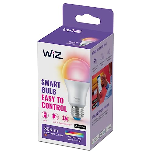 WiZ Smart LED A60 Color E27 mit Weiß von 2200 bis 6500 Kelvin und Farbe