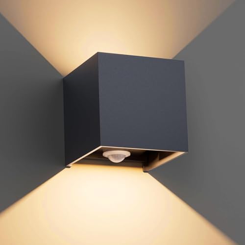 Klighten Außenwandleuchte mit Bewegungsmelder, 12 Watt, IP65