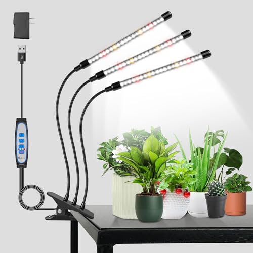 Pflanzenlampe 6000K LED Vollspektrum, mit Clip, dimmbar, 80 LEDs