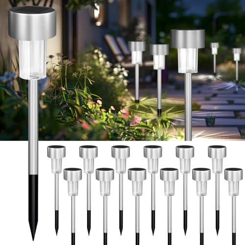 Jsdoin Solar-Gartenstecker 12er-Set, ADLQ81312, Glasschirm