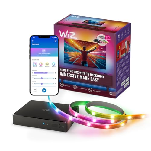 WiZ HDMI Sync Box mit RGBIC-LED-Strip als TV-Hintergrundbeleuchtung