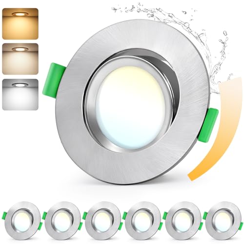 LED Einbauspot 230V dimmbar 6W IP44 3CCT