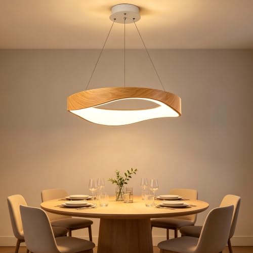 NVKE LED Pendelleuchte Wellenring 40 cm, Fernbedienung